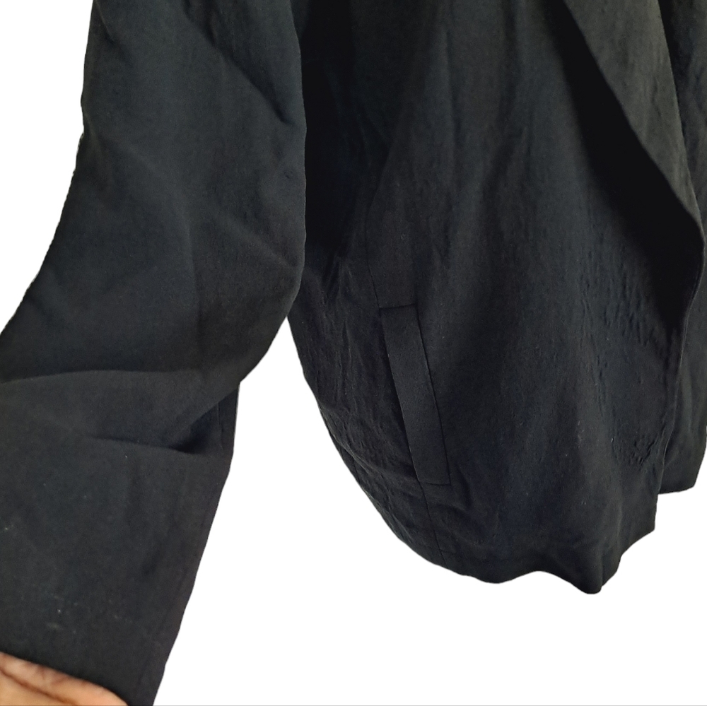 SOLD Eileen Fisher 100% silk black blazer Lagenlook oversized crepe jacket SP - Picture 10 of 15
